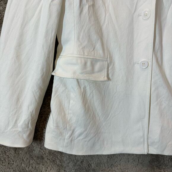 Osca de la Renta White Basketweave Blazer Jacket Women's 10 M Medium - Picture 5 of 9